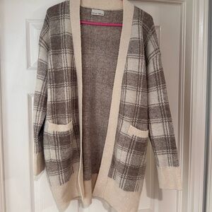 Plaid Beige and Brown Sweater